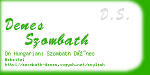 denes szombath business card